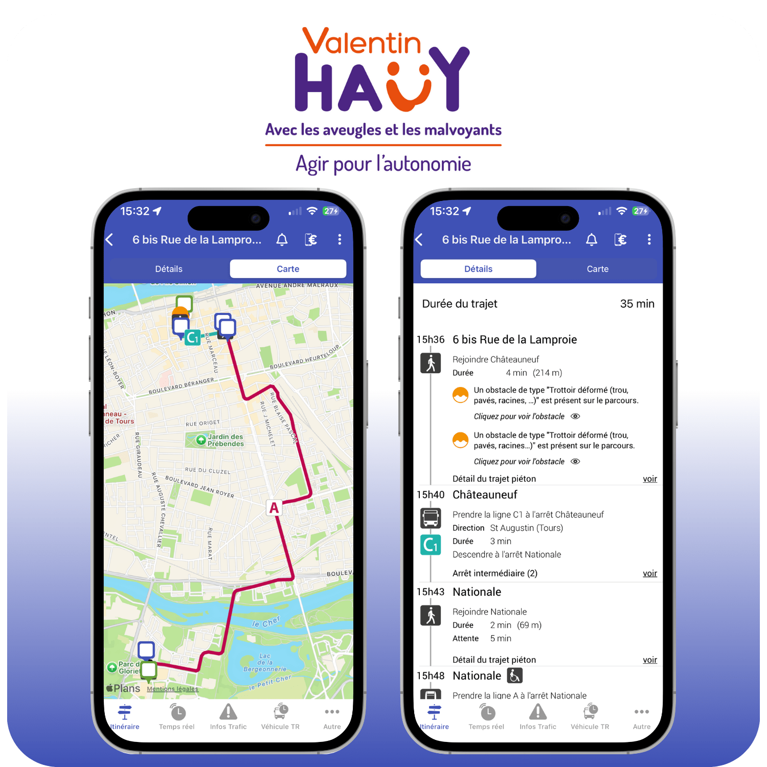 Image d'illustration de l'application Navig' orientée sur l'accessibilité